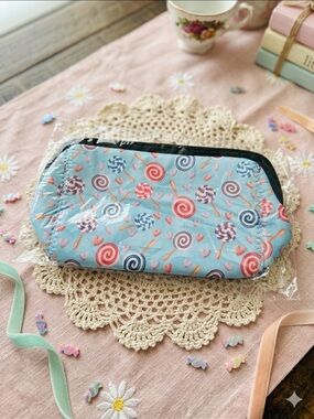 Lollipop Print Cosmetic Pouch - Cute Travel Makeup Bag